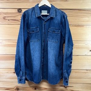 Obey Propaganda Mens Shirt XL Denim Jean Button Up 100% Cotton LS Great